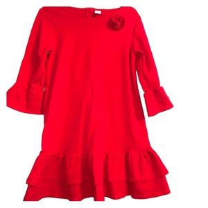 Girl’s red ruffle dress